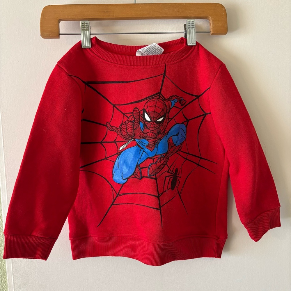 Kids Red Spider-Man Sweatshirt Crewneck